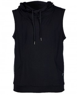 Turtleneck Sleeveless T-Shirt With Hood