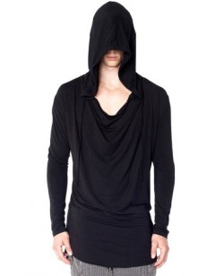 Full Sleeves Loose T-Shirt With Hood